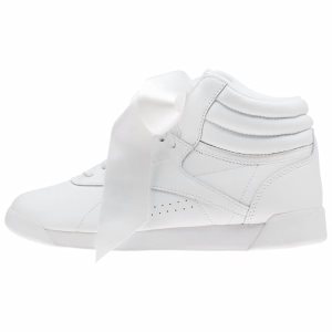 Adidasy Damskie Reebok Freestyle Hi Satin Bow Białe/Szare PL 27UVKLS